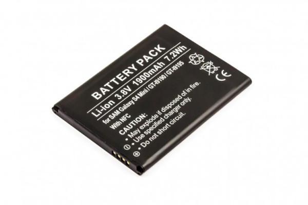 Akku für Samsung i9192 Galaxy S4 mini Dual SIM, wie EB-B500BE, mit NFC Funktion, 1900 mAh