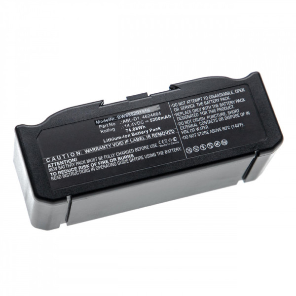 Batterij voor Batterij-Sauger iRobot Roomba 5150, 7150, 7550, i3, i4, i7, i7+, i8, i8+, J7, als ABL-D1, 5,2Ah
