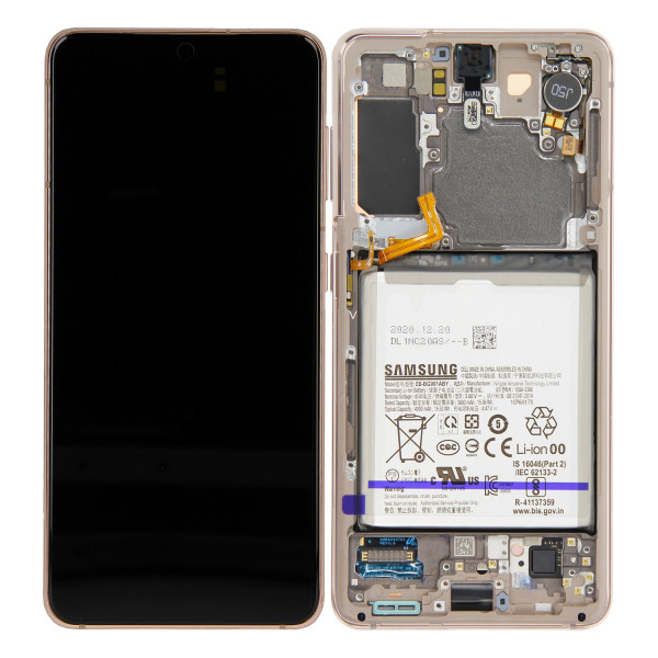 LCD Display inkl. Batterij voor Samsung Galaxy S21 G991B/DS, Phantom Violet