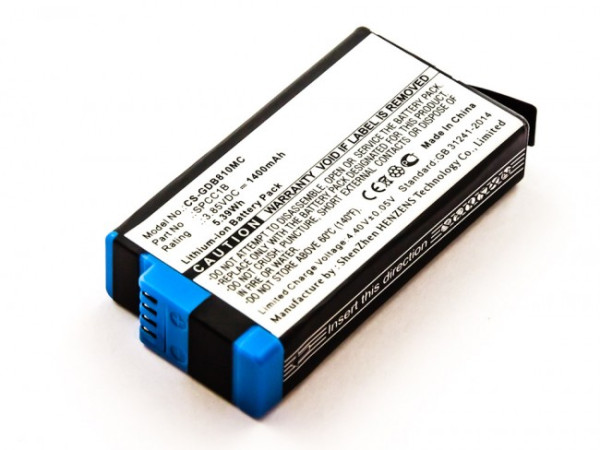 Batterij voor Action-Kamera GoPro Max, als SPCC1B, Li-Polymer, 3,85 V, 1400 mAh