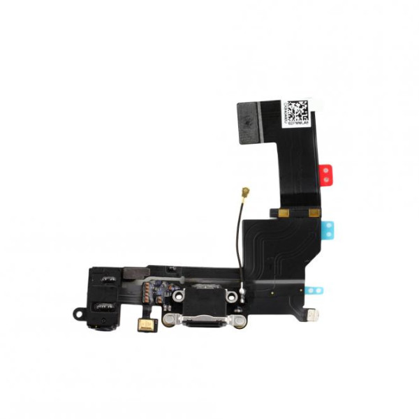 Dock-Connector Lade-Anschluß mit Flexkabel voor Apple iPhone 5S, zwart