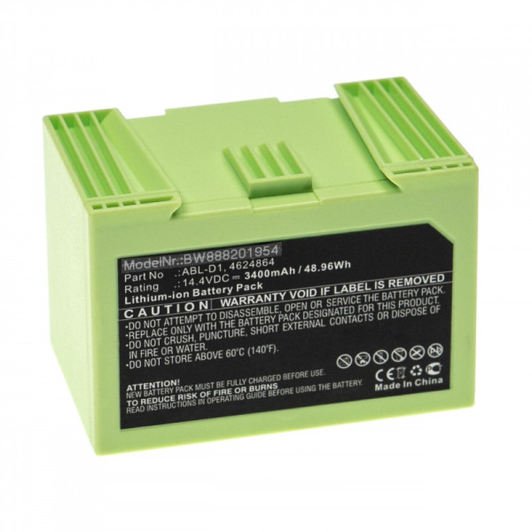 Batterij voor Batterij-Sauger iRobot Roomba 5150, 7150, 7550, i3, i4, i7, i7+, i8, i8+, J7, als ABL-D1, 3,4Ah