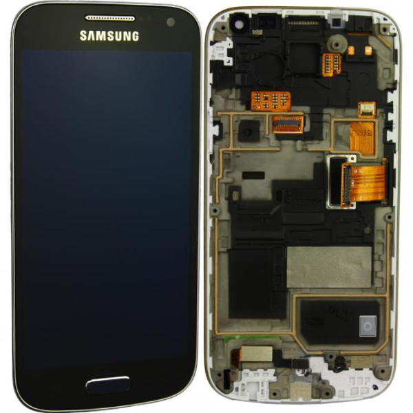 Komplett LCD+ Frontcover inkl. Displayrahmen voor Samsung Galaxy S4 Mini GT-i9195i Value Edition, sch