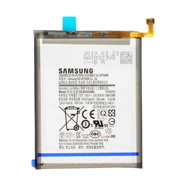 Batterij Original Samsung voor Galaxy Galaxy A50 SM-A505F, A30s A307F, Typ EB-BA505ABU, 3.85V, 4000mAh