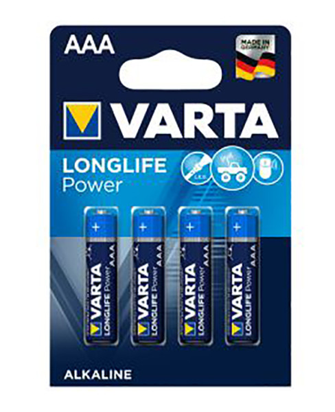 Batterie AAA Micro 4 Stück VARTA LONGLIFE Power, als LR03, AAA, Micro, LR03EE, AM4, Size S, 4003