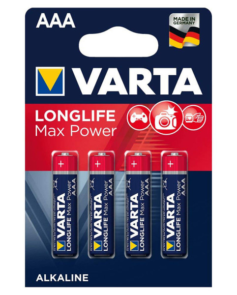Batterien AAA Micro 4703, Varta LONGLIFE Max Power, LR03, AAA, Micro, LR03EE, AM4, Size S, 4003