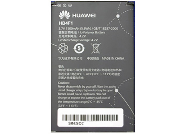 Batterij Original Huawei HB4F1 voor U8220, U8800 Ideos X5, 1.5Ah, 3.7V, Li-Polymer