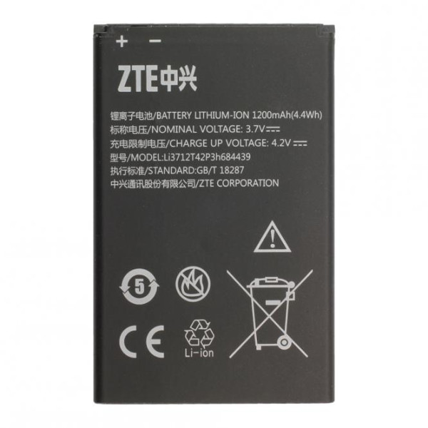 Batterij Original ZTE voor Chorus T792, 1200 mAh, Typ: ZTE Li3712T42P3h684439