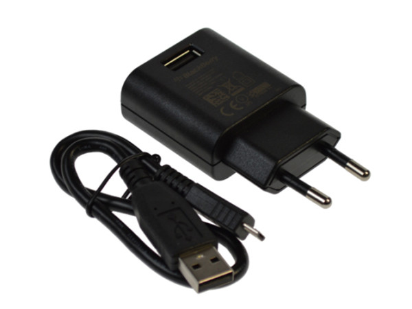 Netzlader+ Micro-USB-Kabel original BlackBerry voor 8520, 8900, 9300 Curve, 9500 Storm, 9700 Bold