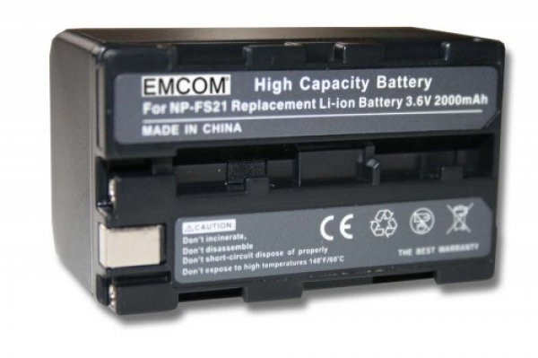 Batterij als Sony NP-FS21, NP-FS30, NP-FS33 voor DCR PC1, PC1E, PC2, PC2E, PC3, PC3E, PC4, PC4E, PC5