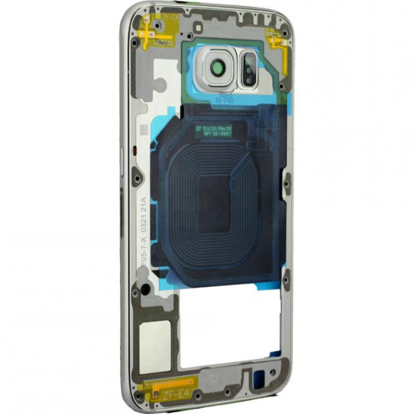 Mittelrahmen für Samsung Galaxy S6 G920F, weiß, aufbereitet