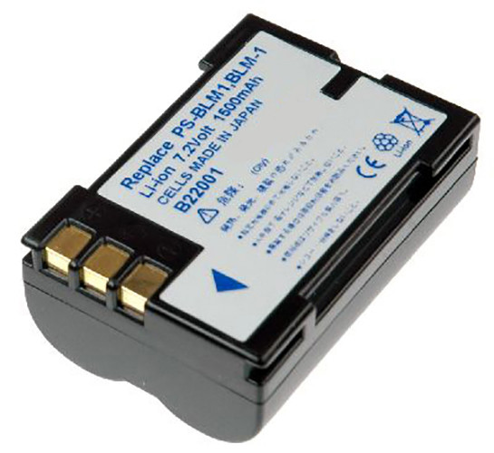Batterij als Olympus BLM-1 voor C 5060 Wide Zoom, 7070 Wide Zoom, 8080 Wide Zoom, E 1, 3, 5, 30, 300