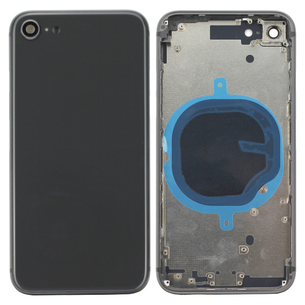 Space-Graues Cover (ohne Logo) für Rückseite, inkl. Tastenset und SIM-Halter, passend für iPhone 8