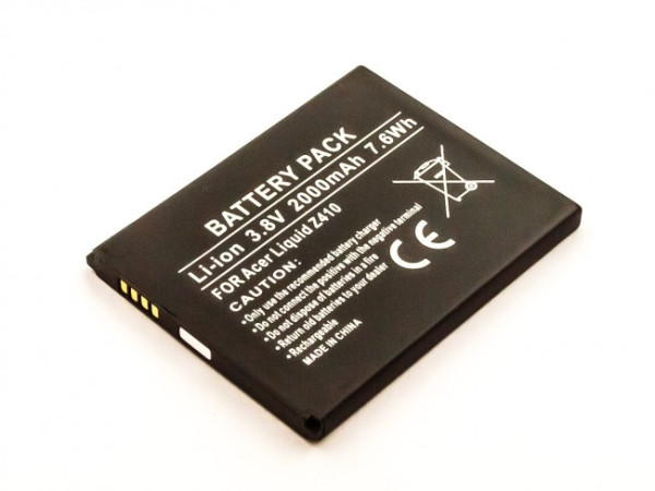 Batterij voor Acer Liquid Z320, Z330, Z410, M330, als BAT-A11, KT.0010K.007, BAT-A11(1ICP5/51/62)