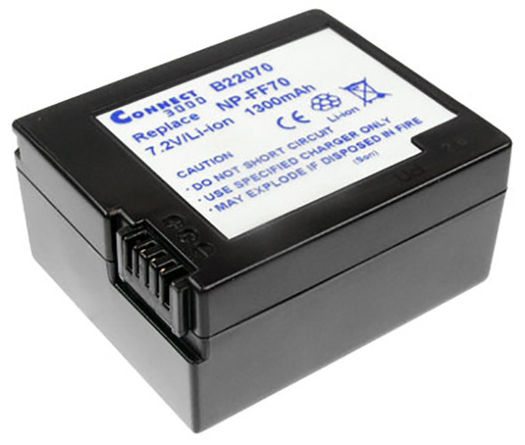 Batterij als Sony NP-FF70, anthrazit voor DCR HC1000, HC1000E, IP1, IP1E, IP1K, IP210, IP210E, IP220