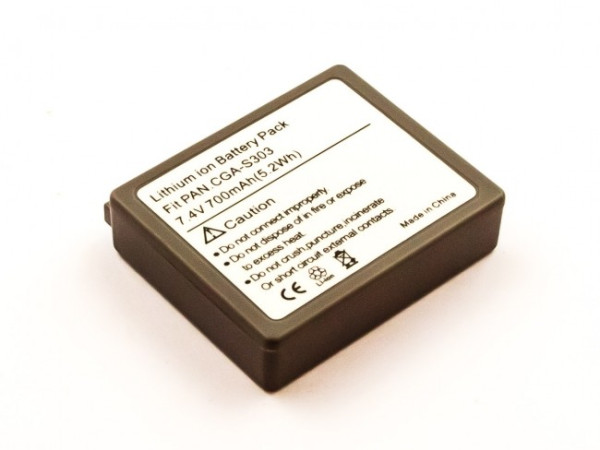 Batterij als Panasonic CGA-S303 voor SDR S100, S100EG-S, S100E-S, S150, S150EB-S, S150EG-S
