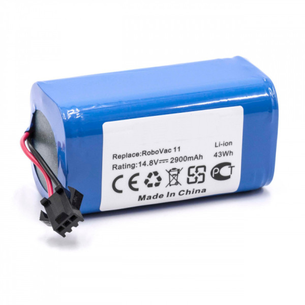 Batterij voor Cecotec Conga 1090, Ecovacs Deebot 601, Eufy Robovac 11, 11+, 11S, als 4INR/19/66, 2,9Ah