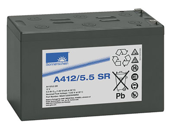 Blei-Akku Sonnenschein Dryfit A412/5.5SR, mit VDS-Zulassung, 6,3 mm Faston Anschluss, 12 V, 5,5 Ah