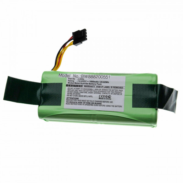 Batterij voor Saugroboter Midea R1-L081A, R1-L083B, R1-L085B, als L083b, Ni-Mh, 14,4V, 1,8Ah