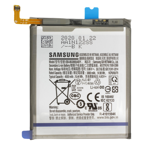Batterij Original Samsung voor Galaxy S20 G980F, S20 5G, Typ EB-BG980ABY