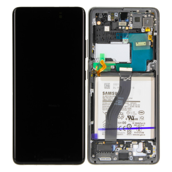 LCD Display inkl. Batterij voor Samsung Galaxy S21 Ultra G998B/DS, Phantom Black