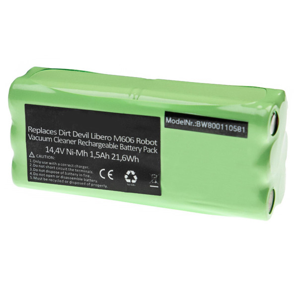 Batterij voor Batterij-Sauger Ecovacs Midea, Dibea, Dirt Devil Libero, Spieder, R1-L051B, 14.4V, 1500mAh