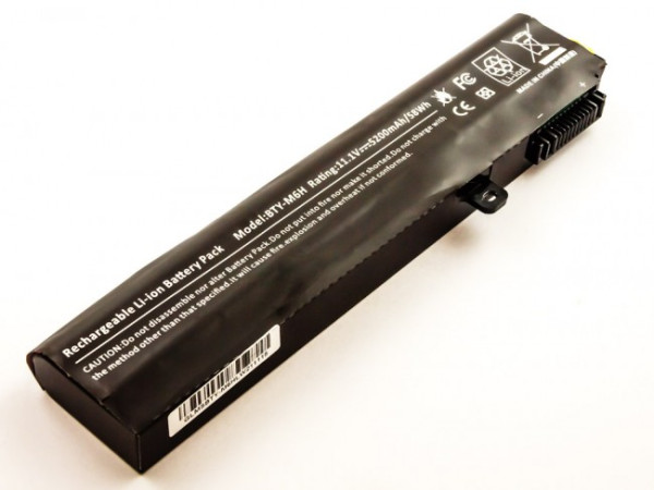 Batterij voor MSI MS 16J1, 16J2, 16J3, 16GF, GE62, GE72, GP62, GP72, GT62VR, als BTY-M6H, 11,1 V 5200 mAh