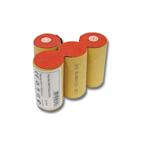 Batterij voor Batterij-Sauger Vileda AS-193E9A, als 4SC3000, Ni-Mh, 4,8V, 3Ah