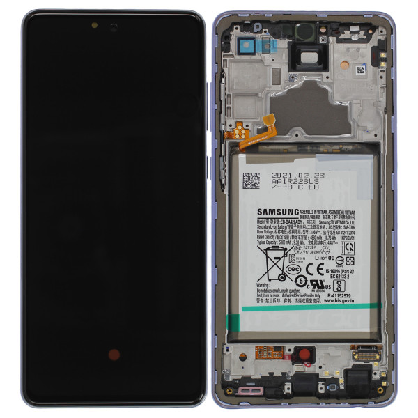 LCD-Kompletteinheit inkl. Batterij voor Samsung Galaxy A72 A725F, violett