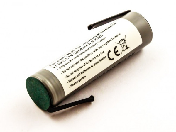 Batterij-Zelle 18650 mit Lötfahne Z-Form, Li-Ionen, 3.7V, 2600 mAh, 1 Stück