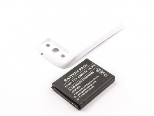 Batterij voor Samsung Galaxy S3 i9300, HochleistungsBatterij mit Rückdeckel, NFC Funktion, weiß