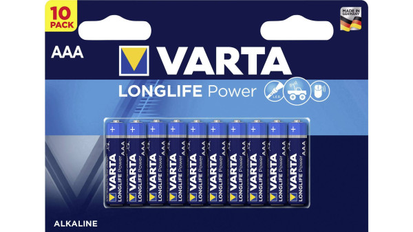 Batterie AAA Micro 4903 VARTA LONGLIFE Power, als LR03, AAA, Micro, 1100mAh, 1.5V, AlMn, 10 Stück