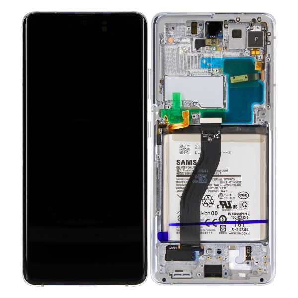 LCD Display inkl. Batterij voor Samsung Galaxy S21 Ultra G998B/DS, Phantom Silver