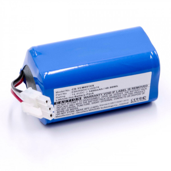 Batterij voor Saugroboter iClebo Arte, Pop, Smart YCR-M05, Miele Scout RX1, als EBKRWHCC00978, 3,4Ah