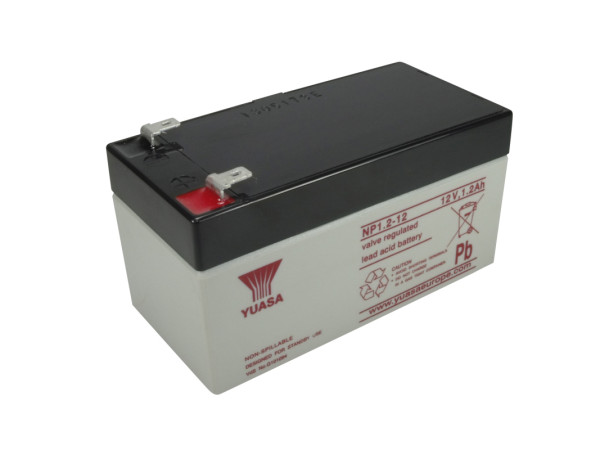 Blei-Batterij Yusua NP1.2-12, mit VDS-Zulassung, 4,8 mm Faston Anschluss 12 V, 1,2 Ah