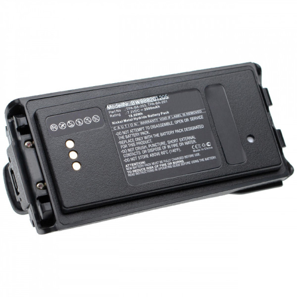 Batterij voor Tait TP9100, 9135, 9140, 9155, 9160, als TPA-BA-201, TPA-BA-203, Ni-Mh, 7,2 V, 2500 mAh