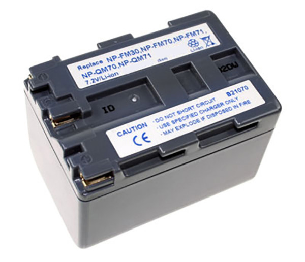 Batterij als Sony NP-FM70, NP-QM71, anthrazit voor CCD TRV116, TRV118, TRV318, TRV33E, Cybershot DSC-F55