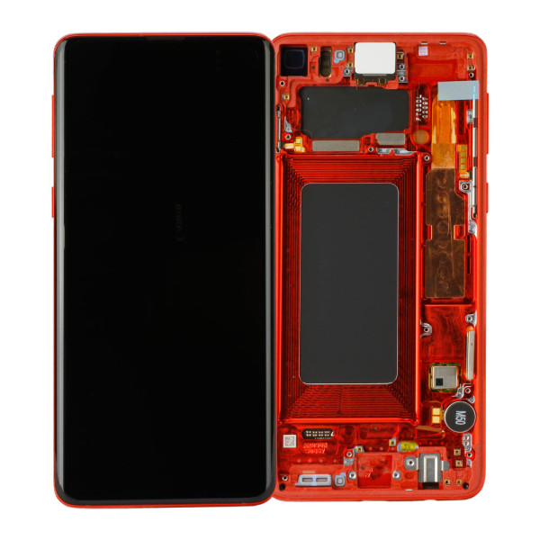 LCD-Kompletteinheit für Samsung Galaxy S10 G973F, Cardinal Red
