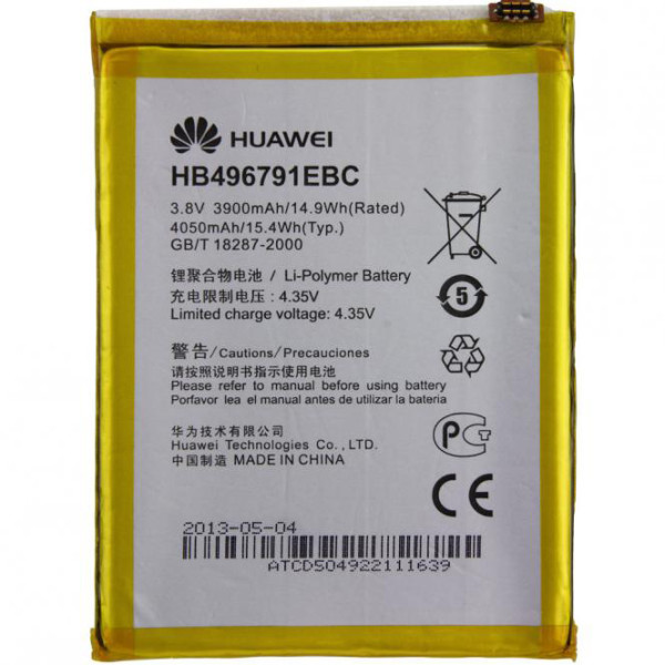 Batterij Original Huawei HB496791EBC voor Ascend Mate MT1-U06, 4050mAh