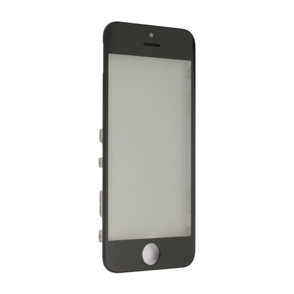 Kaltgepresstes Display-Frontglas mit Rahmen, OCA und Polarisator für iPhone 5S, schwarz