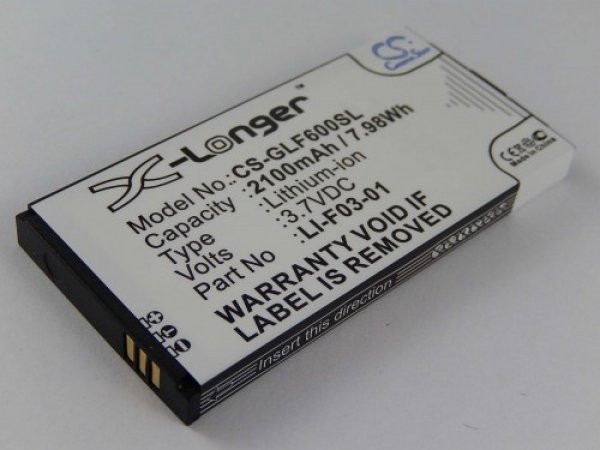 Batterij voor Golfbuddy DSC-GB600, GB3-PT4, Platinum 4, PT4, als LI-F03-01, 3.7 V, 2100 mAh
