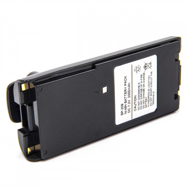 Batterij voor Icom FuG 10,11,13IC-A6E, IC-A24E, IC-F3, 4, 30, als BP-209 / BP-210 / BP-211, Ni-Mh, 2 Ah