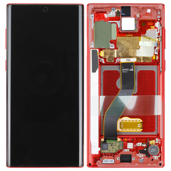 LCD Kompletteinheit inkl. Frontcover für Samsung Galaxy Note 10 N970F, rot