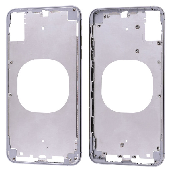 Silberne Rückenabdeckung ohne Glas, passend für iPhone XS Max