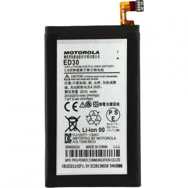 Batterij original Motorola voor Motorola Moto G, Typ ED30, 2030 mAh, 3.8V