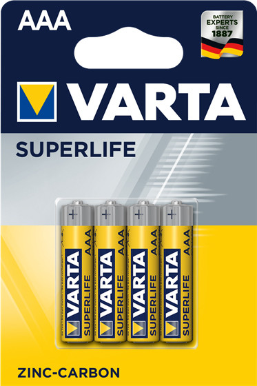 Batterie AAA Micro 4er Blister VARTA SUPERLIFE, als LR03, AAA, Micro, 1.5V, 650mAh, ZnC